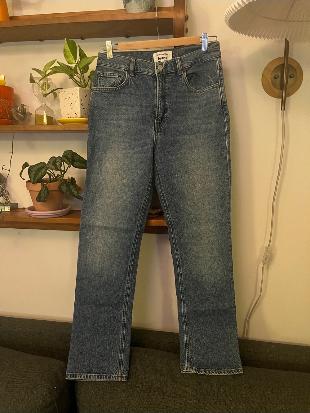 Reformation Liza High Rise Straight Jeans in Size 28 Laguna